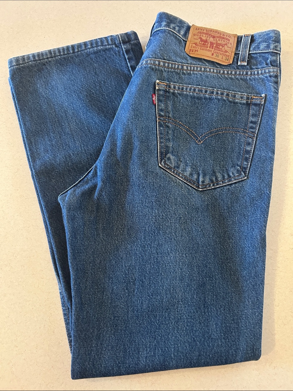 Levi Strauss & Co. Jeans 517 Red Tag Waist 36 Length 34 Boot Cut 100% Cotton